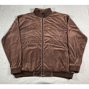 Coogi Jacket Mens 3XL Brown Full Zip Track Velour Y2K Hip Hop Embroidered Logo